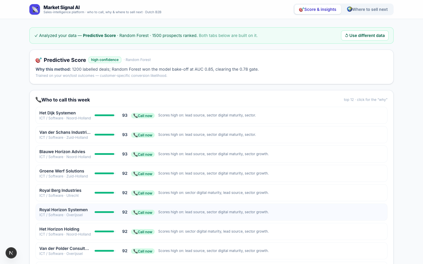 Market Signal AI screenshot